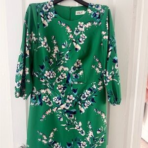 Eliza J Floral Green Dress
